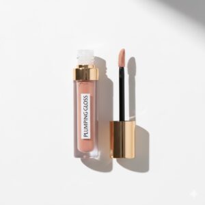 LuxePlump Lip Gloss | Volumizing & Hydrating | Sheer Shine with Hyaluronic Acid | Non-Sticky, Long-Lasting (Peach Glow)
